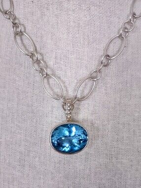 Dina Mackney Blue Topaz Pendant With Necklace 18"